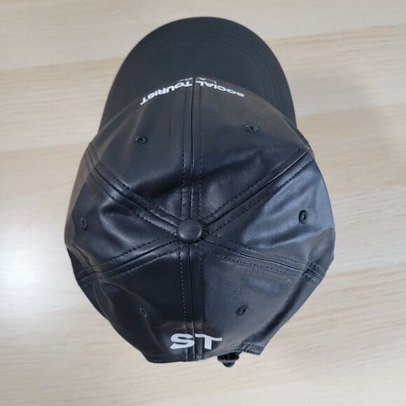 Abercrombie Social Tourist L.A. Ca. Hat Adjustable Strap Back Baseball Cap Black - Picture 5 of 8